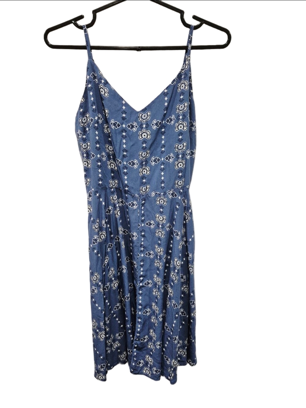 GAP Blue Bandana Print Cami Sundress Size Small Petite Smocked Back Adjustable S